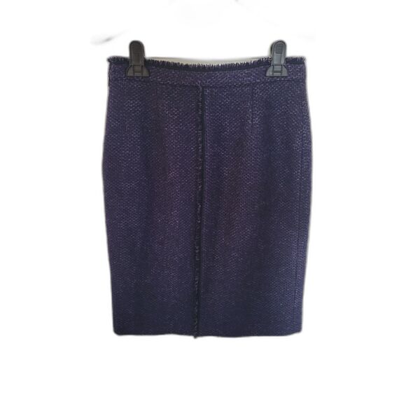 Carolina Herrera Tweed Wool Mohair Silk Pencil Skirt - Picture 2 of 4